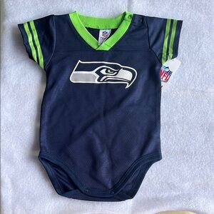 NFL Seattle Seahawks Navy and Lime Bodysuit/Onesie 12M